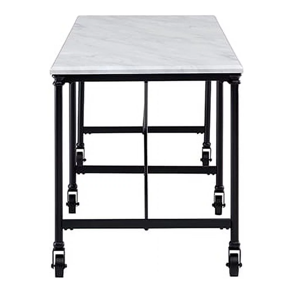 Trie Faux Stone Rolling Kitchen Island