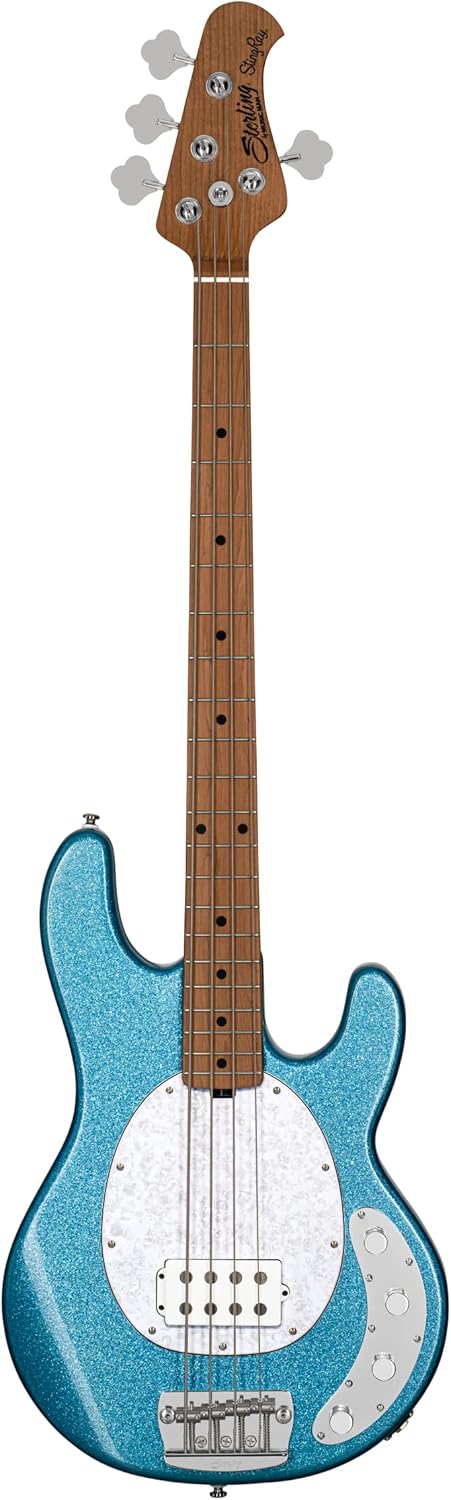 Sterling by Music Man 4 String Bass Guitar, Right, Amber (RAY34HHPB-AM-R2)