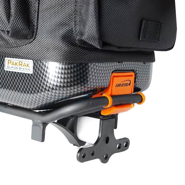 Ibera Bike PakRak Clip-On Commuter Bag and Carrier with Rack - Multi-Color