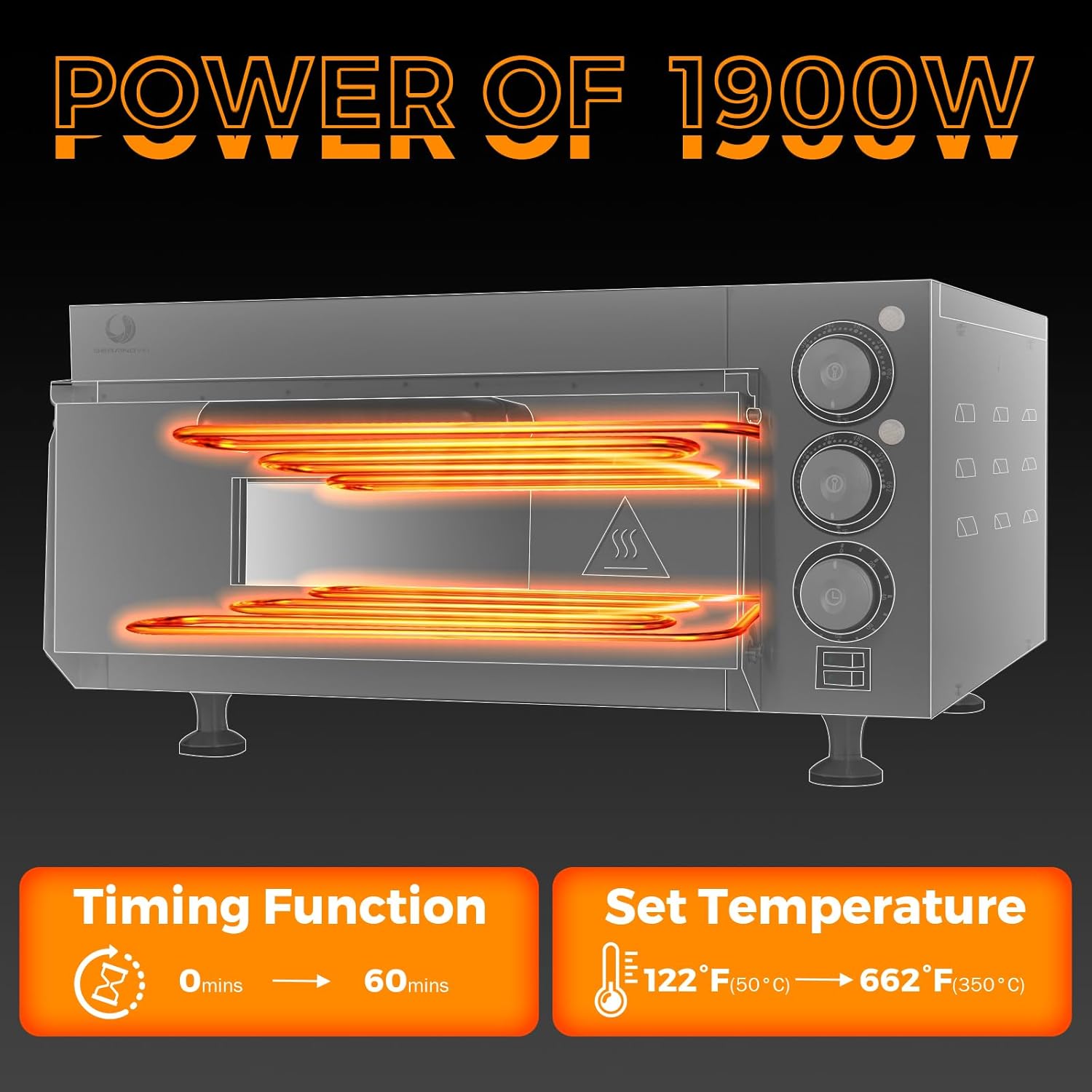 BEAMNOVA Electric Commercial Pizza Oven Countertop