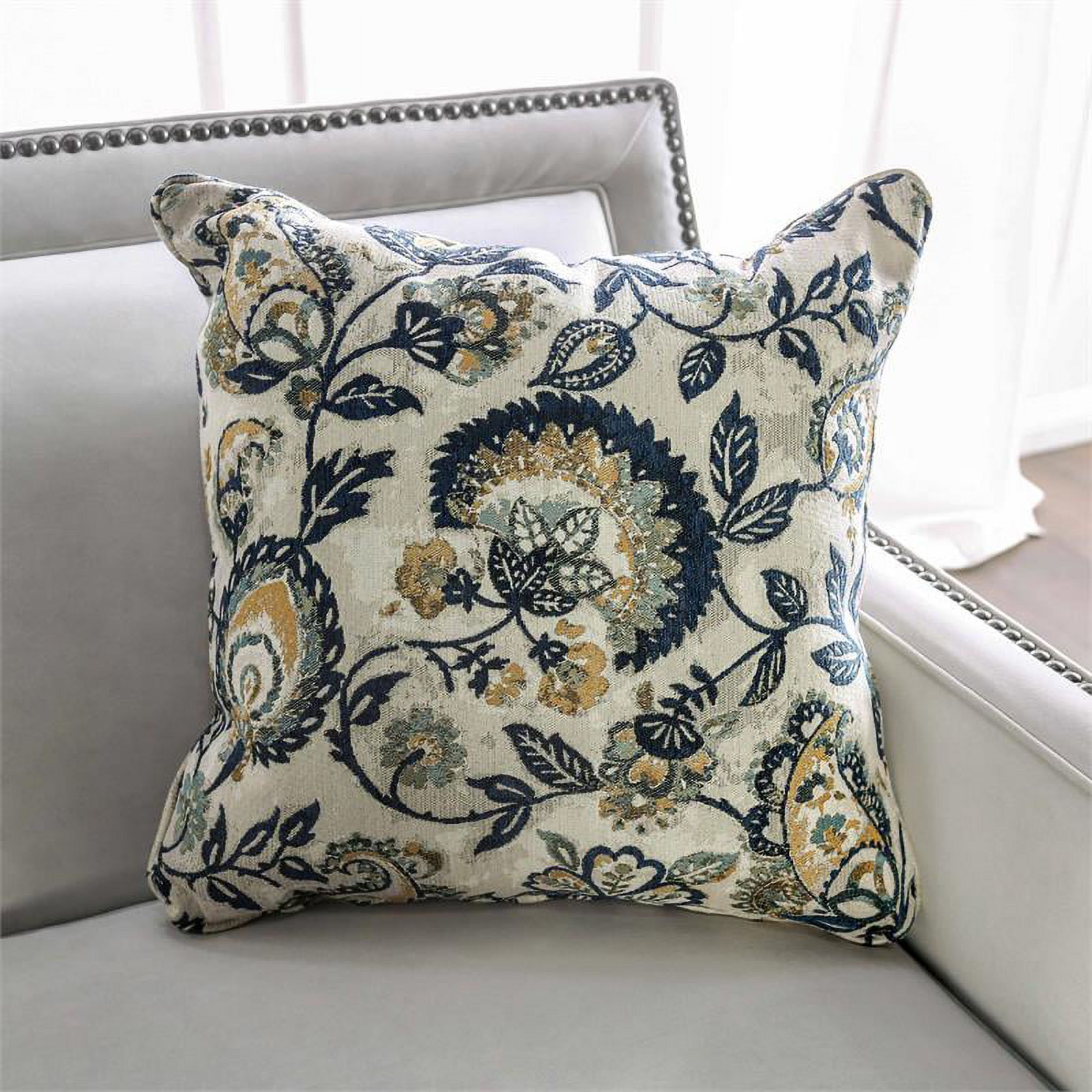 Furniture of America Brier Transitional Fabric Nailhead Sofa in Light Gray