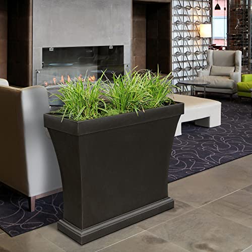 Mayne Bordeaux Trough Planter - Black - 40in x 15in x 32in - Polyethylene Planter - Soil Capacity: 17.5 gallons (8890-B)
