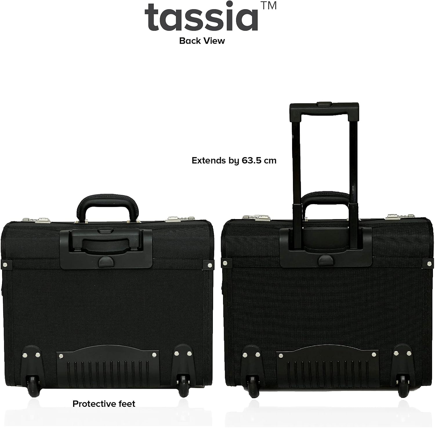 Tassia Wheeled Catalog Pilot Case Business 16 Laptop 1680D Nylon Flight Briefcase Bag