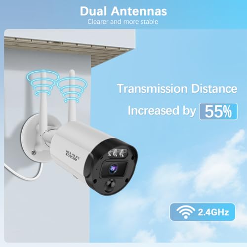 【90ft Super Night Vision】 5MP Outdoor Wireless Security Camera System, Wireless Cameras for Home Security, Home Video Security Cameras
