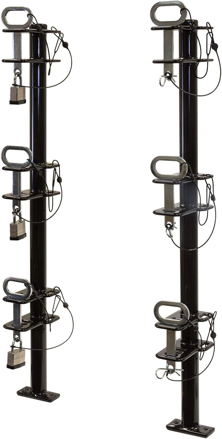 Buyers Products LT14 4-Channel Landscape Trimmer Edger Locking Rack for Commercial Trailers & Trucks Holds 4 Yard Lawn Weed Whackers Tools