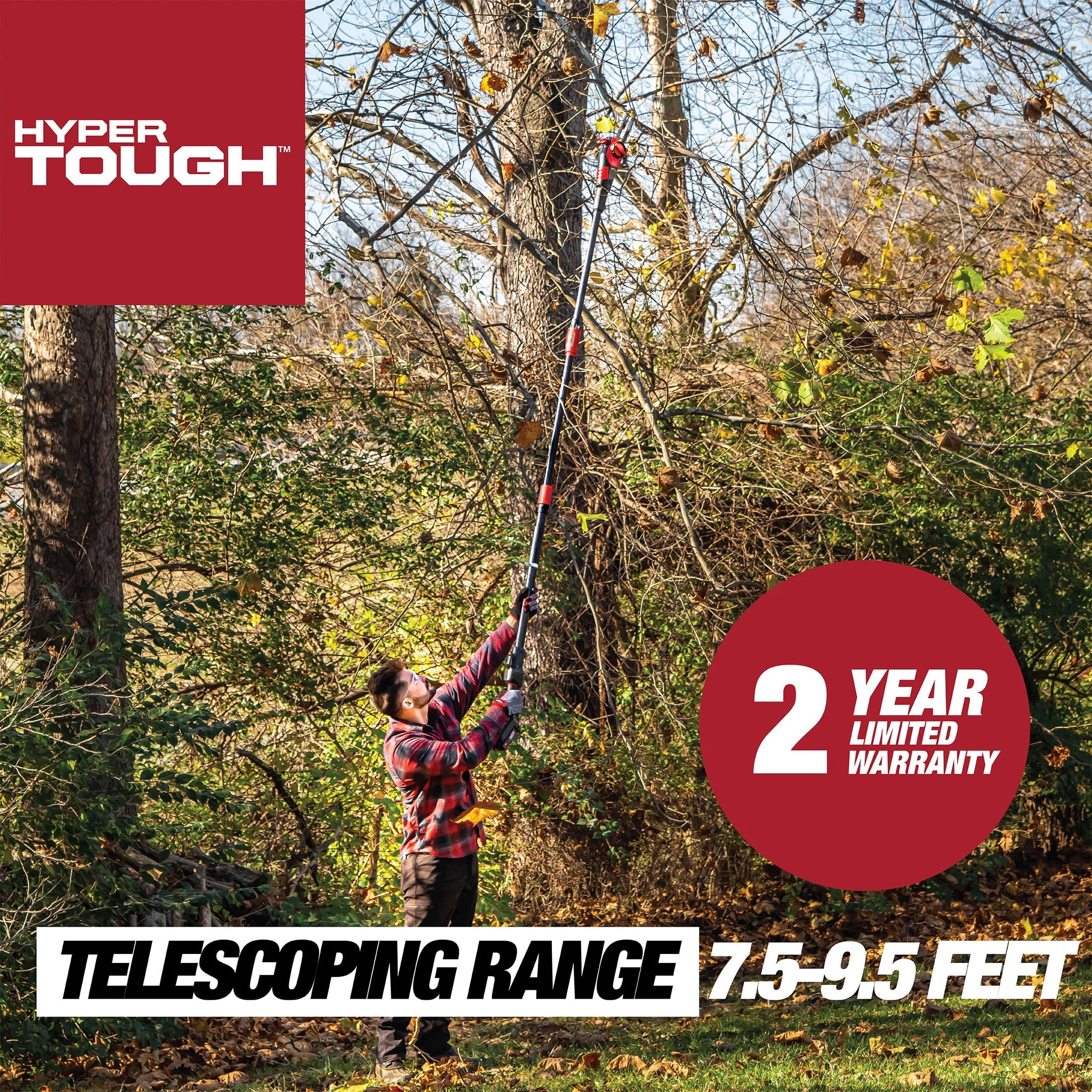 Hyper Tough 20V Max 2.0Ah Battery Powered Cordless 8 Pole Saw, HT21-401-003-08