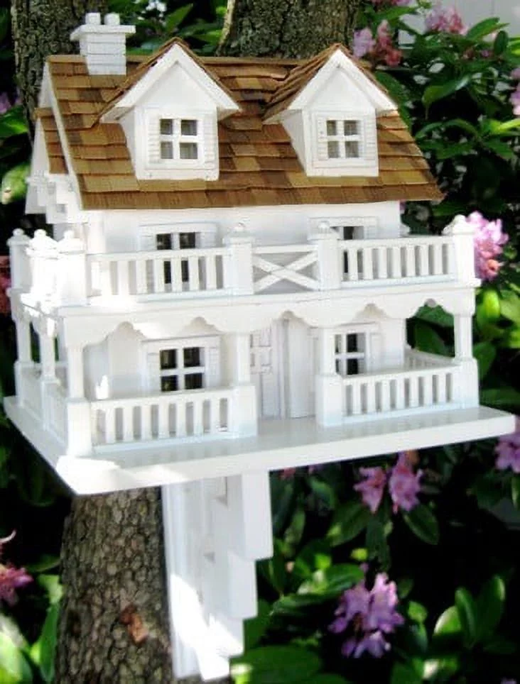 CC Home Furnishings 11" Fully Functional Elaborate Beach Home Inspired Outdoor Garden Birdhouse