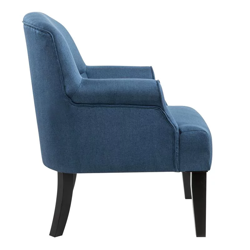 HomeFare Welt Trim Accent Arm Chair in Denim Blue