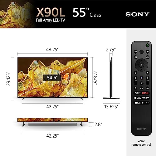Sony 85 Inch 4K Ultra HD TV X90L Series: BRAVIA XR Full Array LED Smart Google TV with Dolby Vision HDR and Exclusive Features for The PlayStation® 5