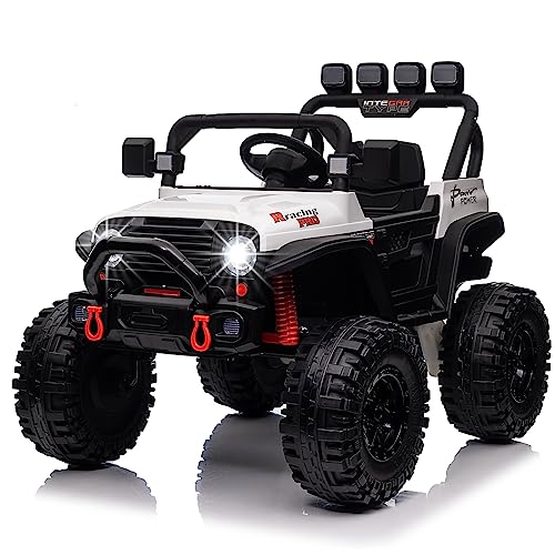 24V Ride On Car, Battery Powered Cars for Kids Ride On Truck with Remote Control Kids Electric Car Ride On Toy for Boys with 3 Speeds, MP3 Player