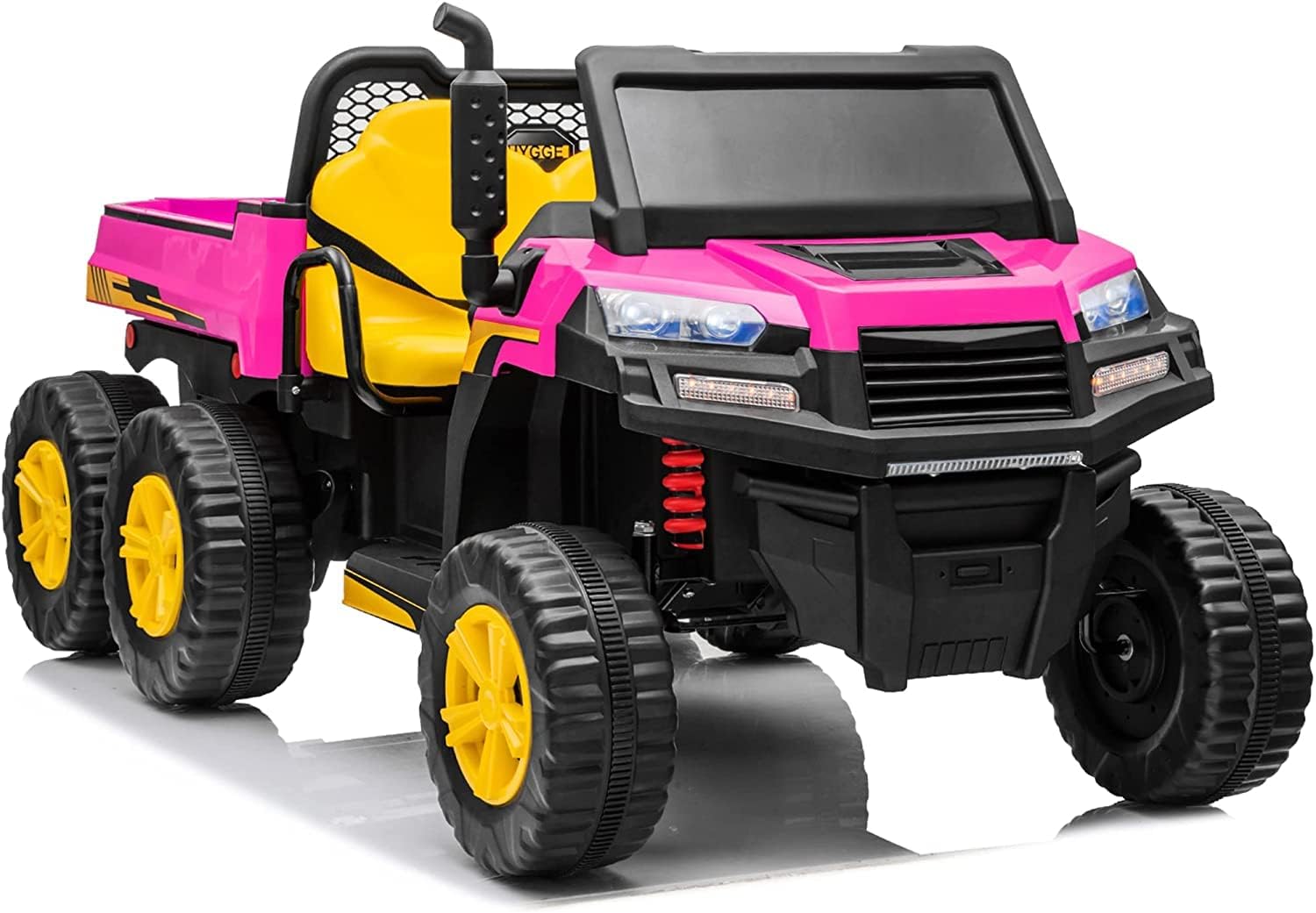 sopbost 2 Seater Ride On Car Ride on Dump Truck 12V 14Ah 4WD Battery Powered Ride On Tractor with Remote Control 6 Wheels Electric Ride on Toys Truck