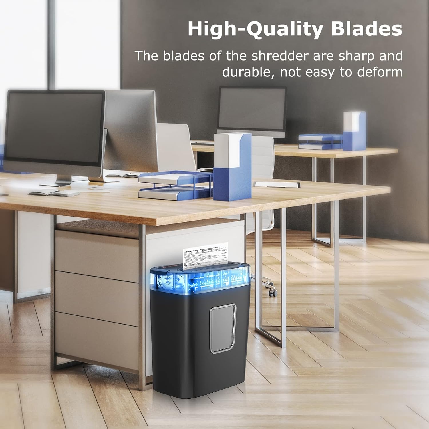 Bonsaii Paper Shredder for Home Use, 8-Sheet Crosscut Shredder Shred Credit Cards/Mail/Staples/Clips for Home Office