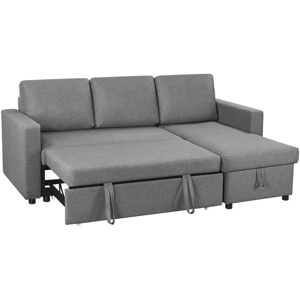 Alden Design Reversible Sectional Sleeper Sofa with USB & Type-C Ports, Light Gray