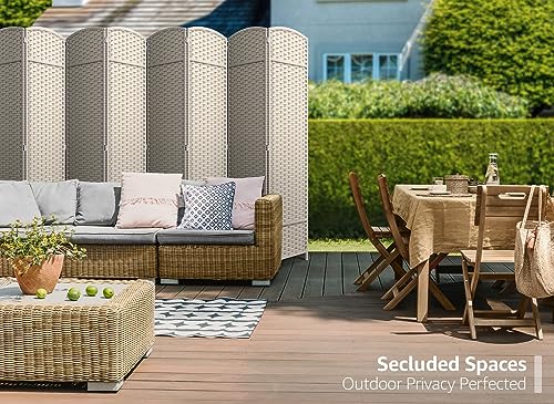 Sorbus 8-Panel Black Room Divider with Double Hinged Panels, 6 ft Tall Folding Privacy Screen
