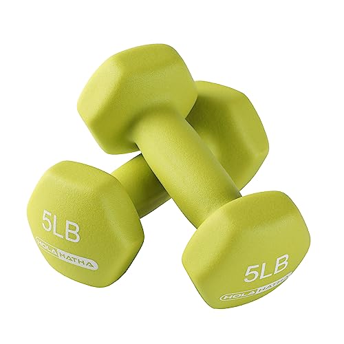 HolaHatha Neoprene Dumbbell Free Hand Weight Set with Rack, Ideal for Home Exercises to Gain Tone and Definition