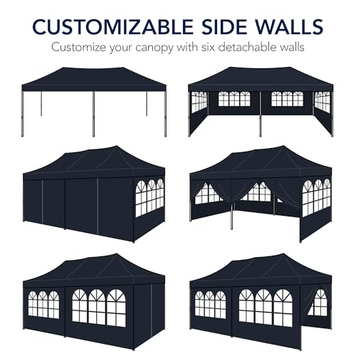 Best Choice Products 10x20 Party Tent, Heavy Duty Waterproof Large Outdoor Event Easy Pop Up Canopy Shelter w/Sidewalls, 1-Button Setup, Wheeled Case