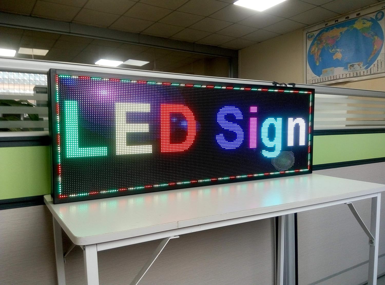 P5 39x14Indoor Full Color LED sign Programmable Scrolling Display Message Board can Edit Text,Image, Video Display Electronic Rolling for Business