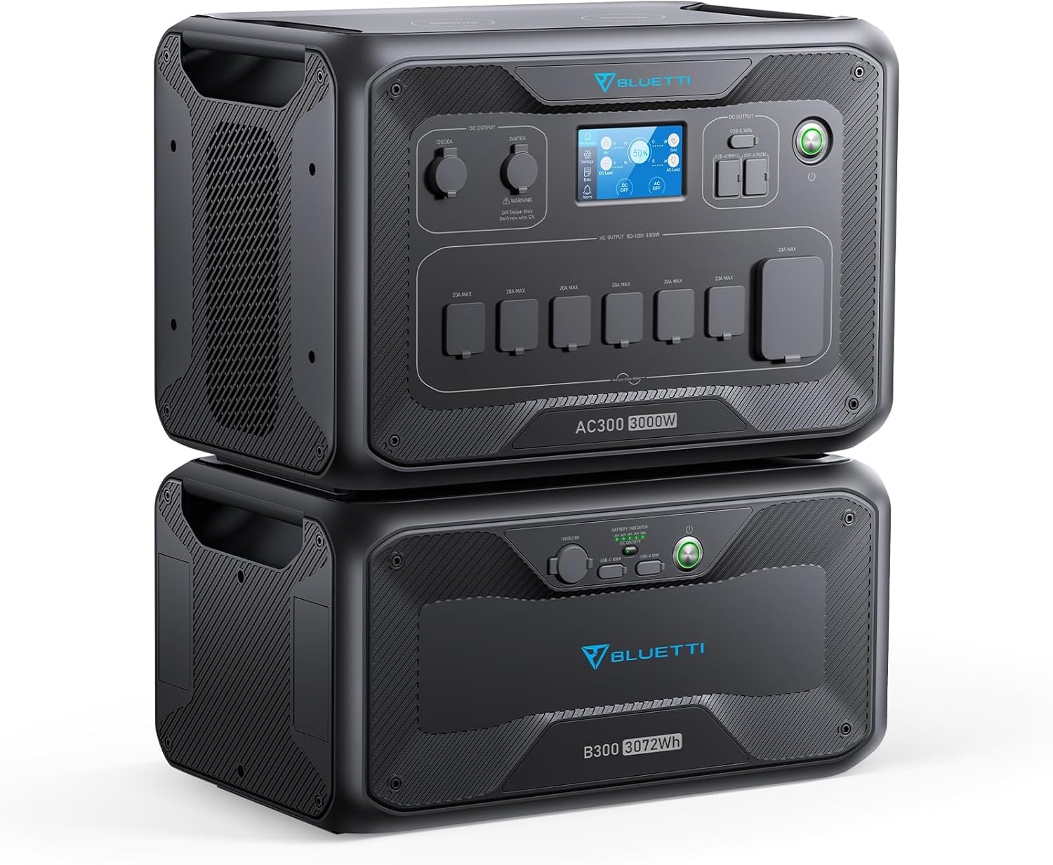BLUETTI Portable Power Station AC300 & B300, 3072Wh Solar Generator LiFePO4 Power Station w/ 7 3000W AC Outlets (6000W Peak), Work with Alexa
