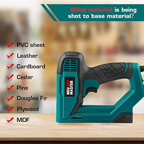 Brad Nailer, Neu Master NTC0060 Electric Nail Gun/Staple Gun for DIY Project of Upholstery, Carpentry and Woodworking, Including