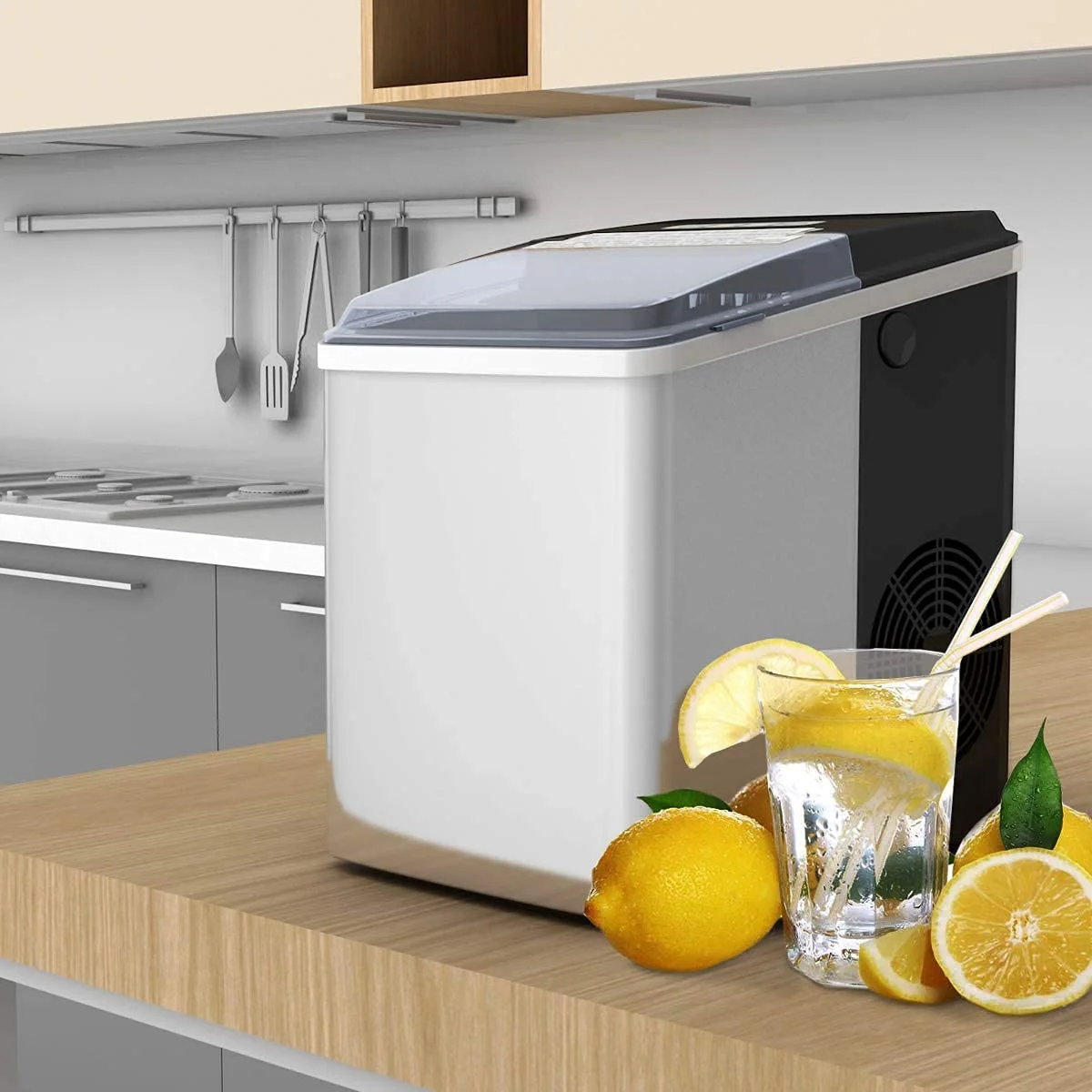 Ice Makers Machine 26.5 LBS/24 Hour Electric Portable Ice Making Machine with Self-Cleaning