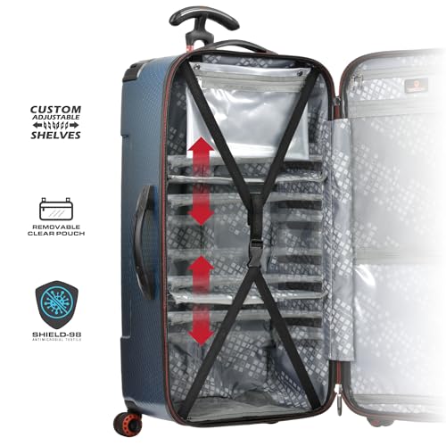 Traveler's Choice Maxporter II Hardside Polycarbonate Suitcase with Spinner Wheels, Carbon Gray, 30" Trunk Luggage