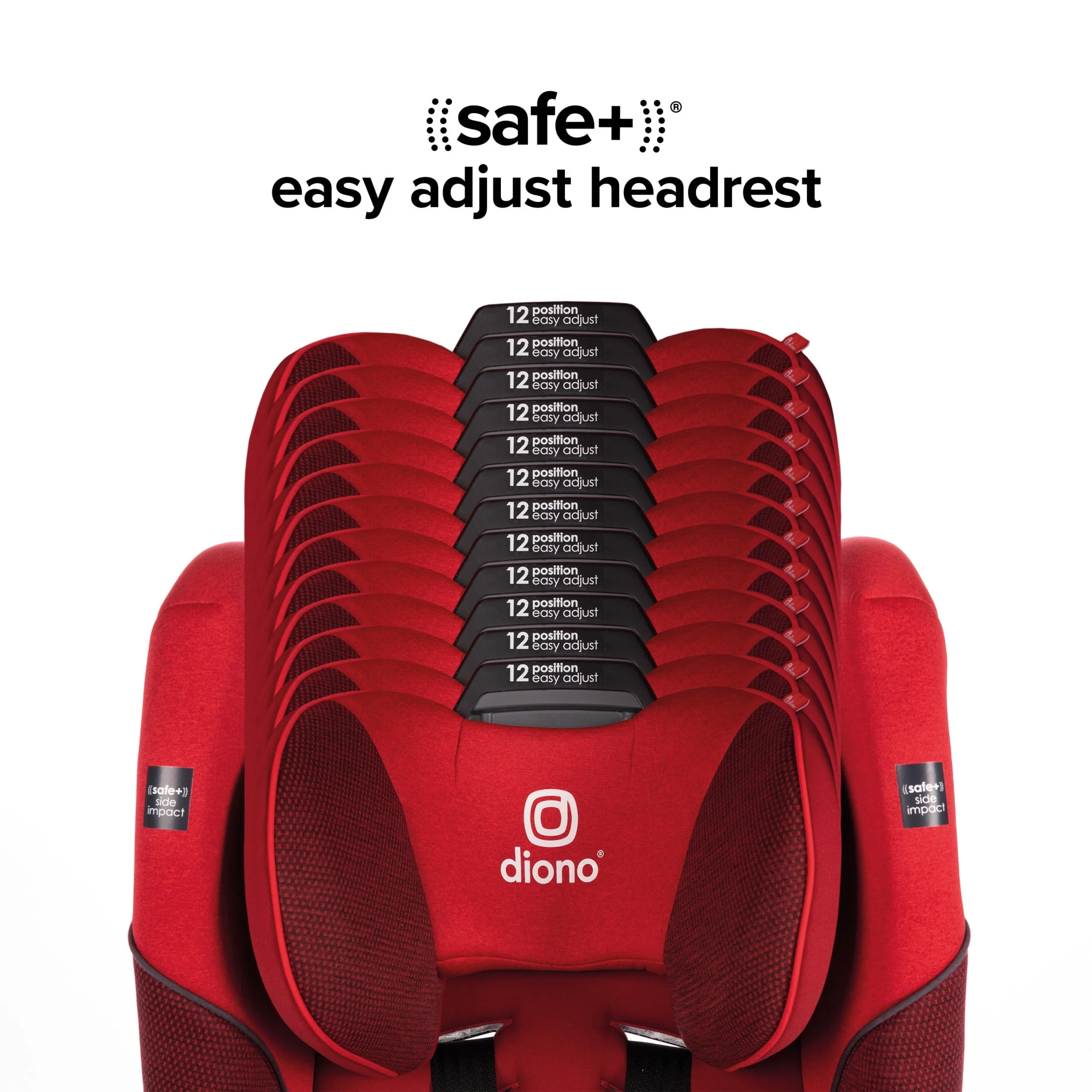 Diono Radian 3QXT SafePlus All-in-One Convertible Car Seat, Slim Fit 3 Across, Red