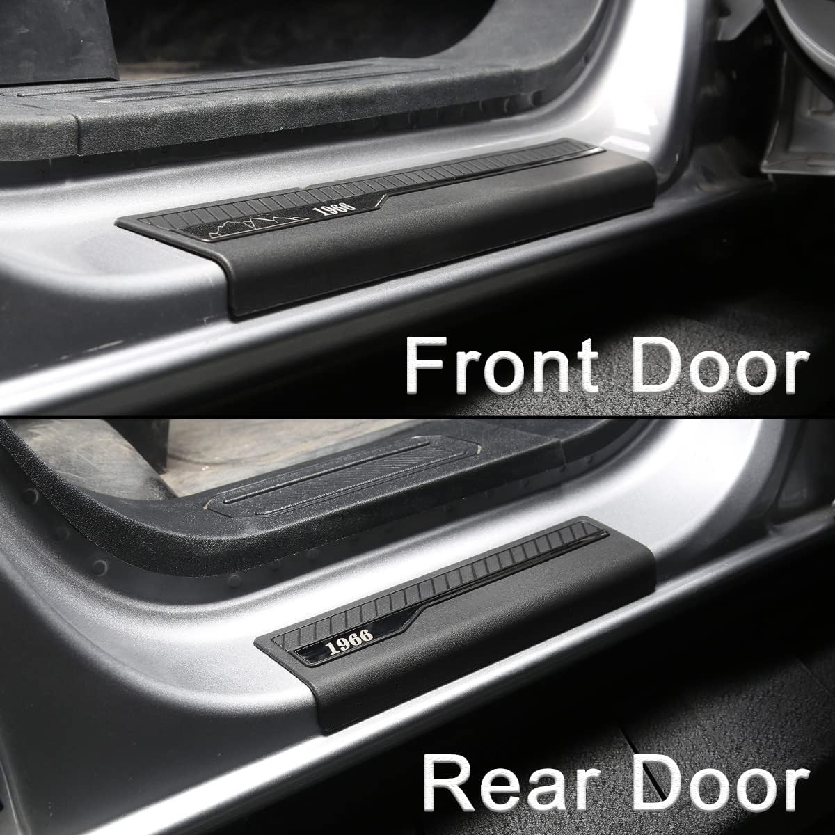 YIKUN Door Sill Guards Entry Sill Plate Protection for Ford Bronco 2021 2022 6th Accessories Parts Welcome Pedal Protector Cover 4Pcs/Set