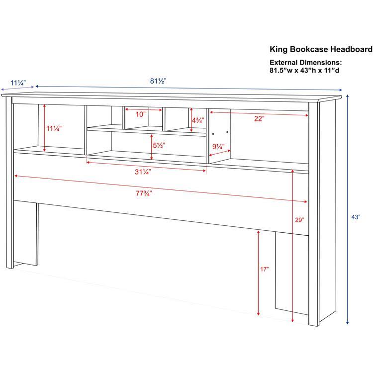 Prepac Espresso Twin Bookcase Headboard