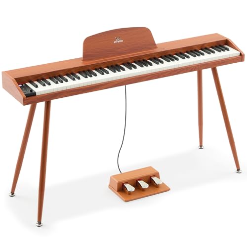 MUSTAR 88 Key Piano Keyboard for Beginners, Semi Weighted Electric Piano Keyboard 88 Keys, Portable Digital Piano 88 Key Weighted with 3-Pedal Unit