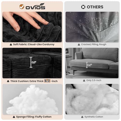 ovios 130.7" Modular Sectional Sofa Couch, U-Shaped Cloud Couches with 2 Ottomans Chaise