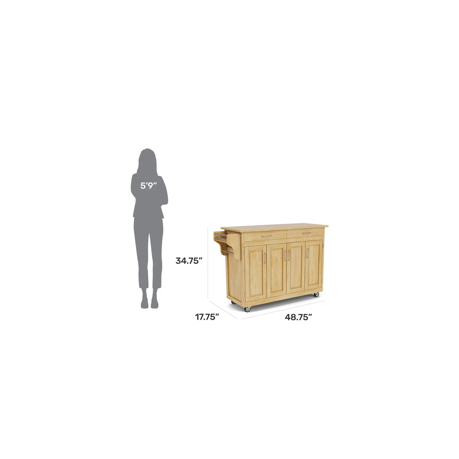 Homestyles Create-a-Cart Wood Rolling Kitchen Cart in Brown