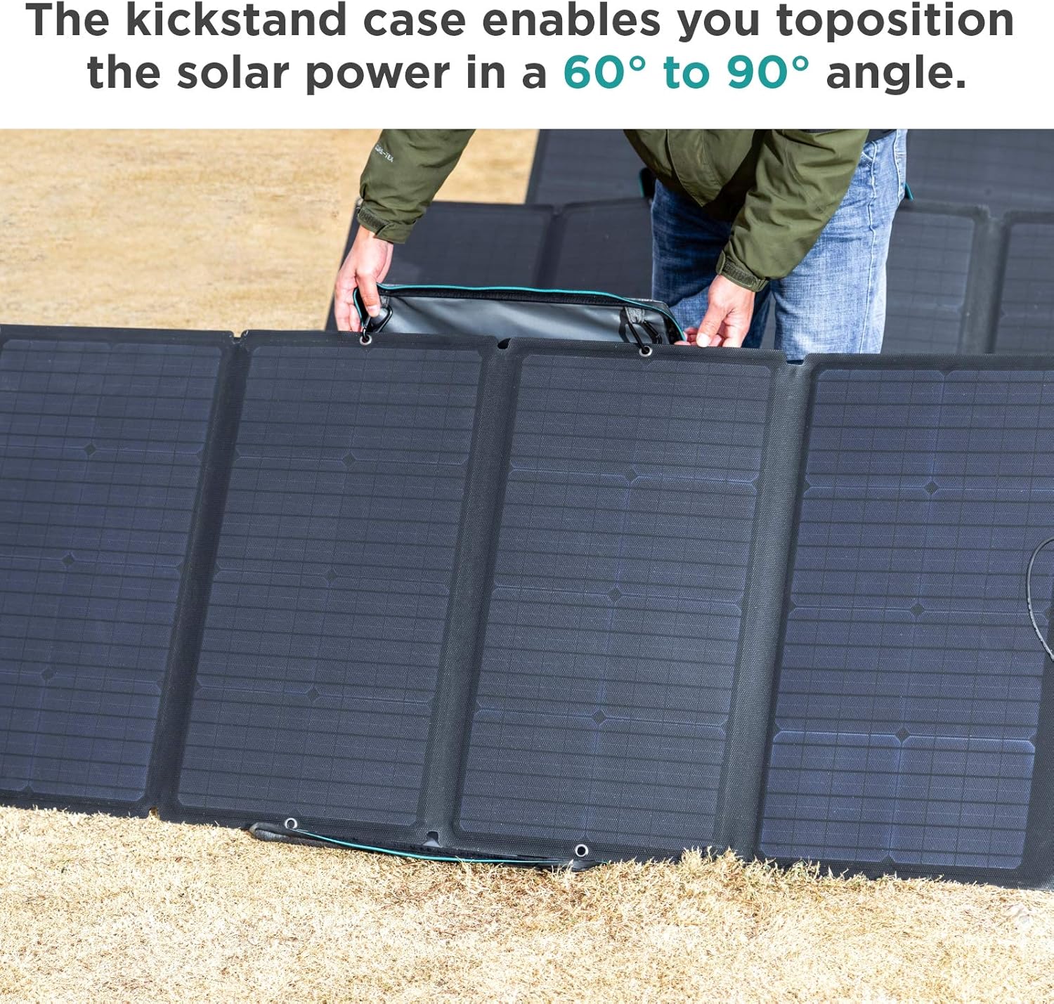 EF ECOFLOW 60W Foldable Solar Panel for Power Station, Portable Solar Charger with Adjustable Kickstand