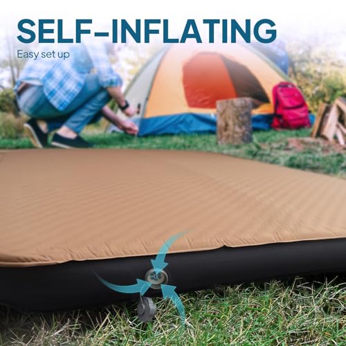 LOSTHORIZON Air & Foam Camping Mattress, Self-Inflating Sleeping Pad, 4.5" Thick, with Pump Sack, Full