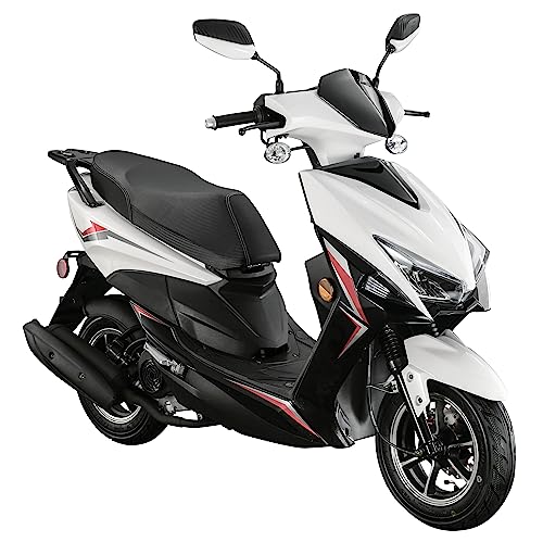 HHH X18 150cc Scooter Street Motorcycle Gas Moped 150cc Adult Bike with 10 inch Aluminum Wheels (Choose Your Color : Red, Black & Blue)