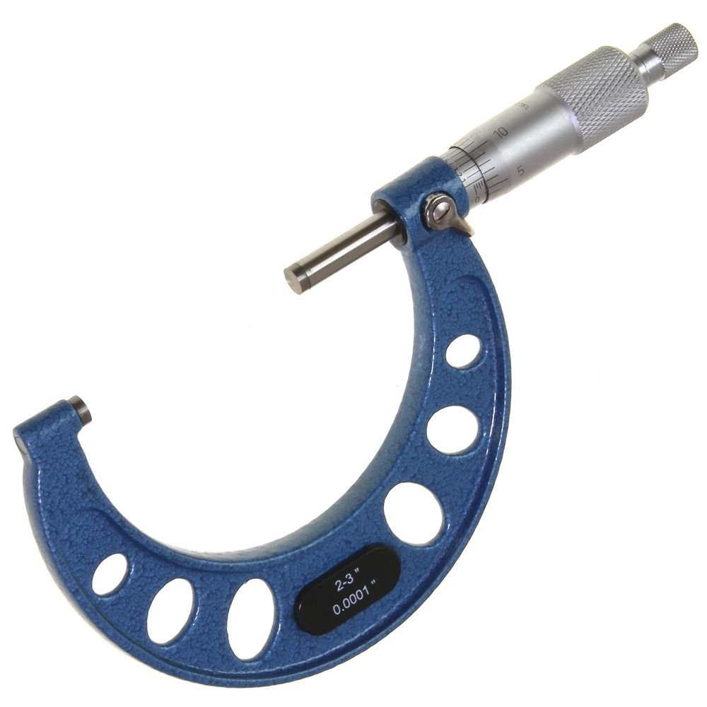 Anytime Tools 0-6" Premium Outside Micrometer Machinist Tool Set Round Frame 0.0001" Precision Vernier Scale with Carbide Tips