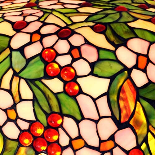 Tiffany Table Lamp Stained Glass Bedside Reading Lamp 3-Light 20"X20"X32" Antique Victorian Art Style Desk Lamp for Bedroom Living Room Study Office