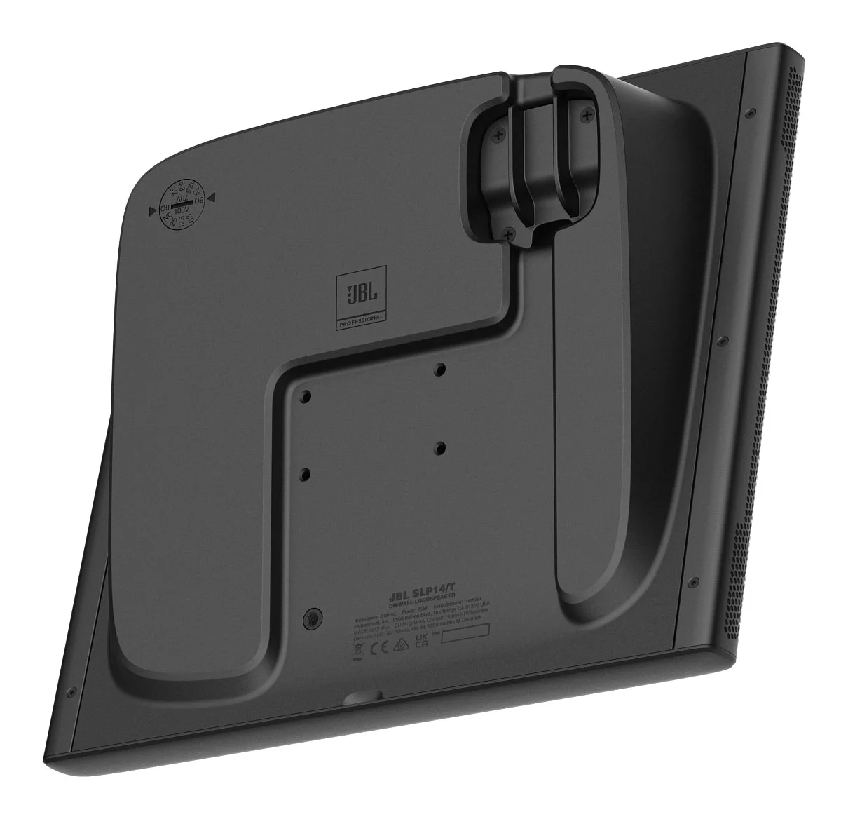 8) JBL SLP14/T-BK Sleek Low-Profile On Wall Mount 4" 70v Commercial Speakers+Amp