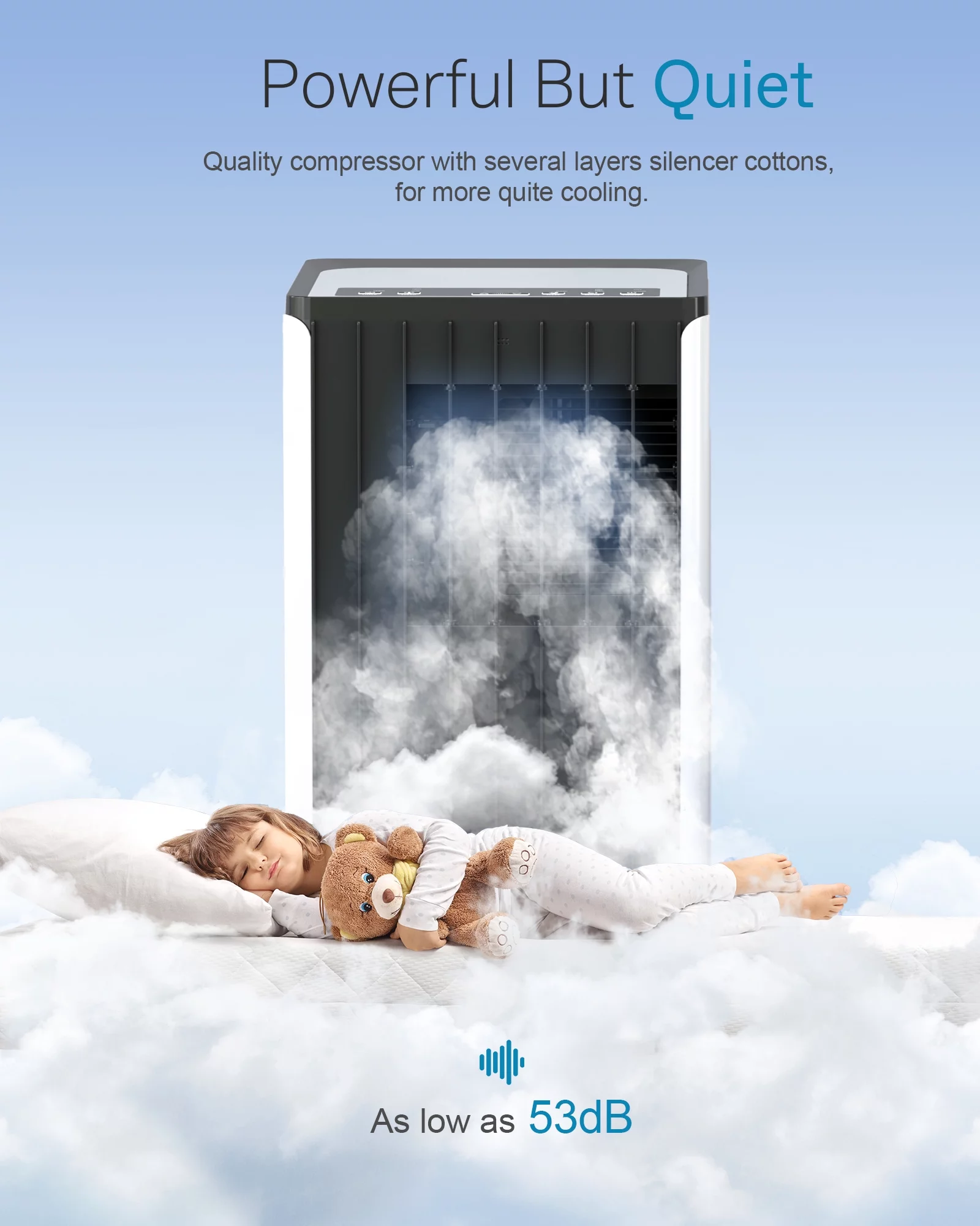 FIOGOHUMI 10000BTU Portable Air Conditioner - Portable AC Unit with Built-in Dehumidifier Fan Mode for Room up to 350 sq.ft.