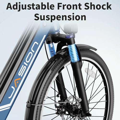 Jasion Roamer Electric Bike for Adults 1200W Peak Motor 528WH Removable Battery,up to 60miles 28MPH City Cruiser Ebike,26'' Commuter E Bike