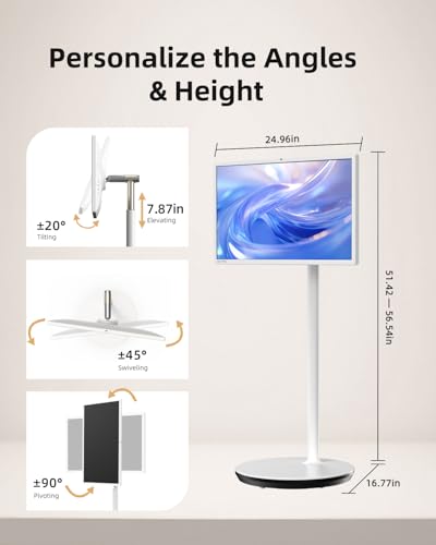 25 Inch Portable TV - Smart Touch Screen with Google Play, Android 14, Qualcomm 8G RAM+128G Storage, 1080P Smart Handy TV with 8MP Camera and Battery