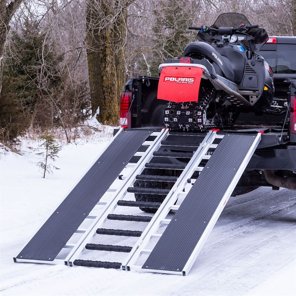 Black Ice SNO-9454-HDXW-S 7' 10" x 54" Tri-Fold Snowmobile Ramp, Stud Protectors - Curated Treasures Market