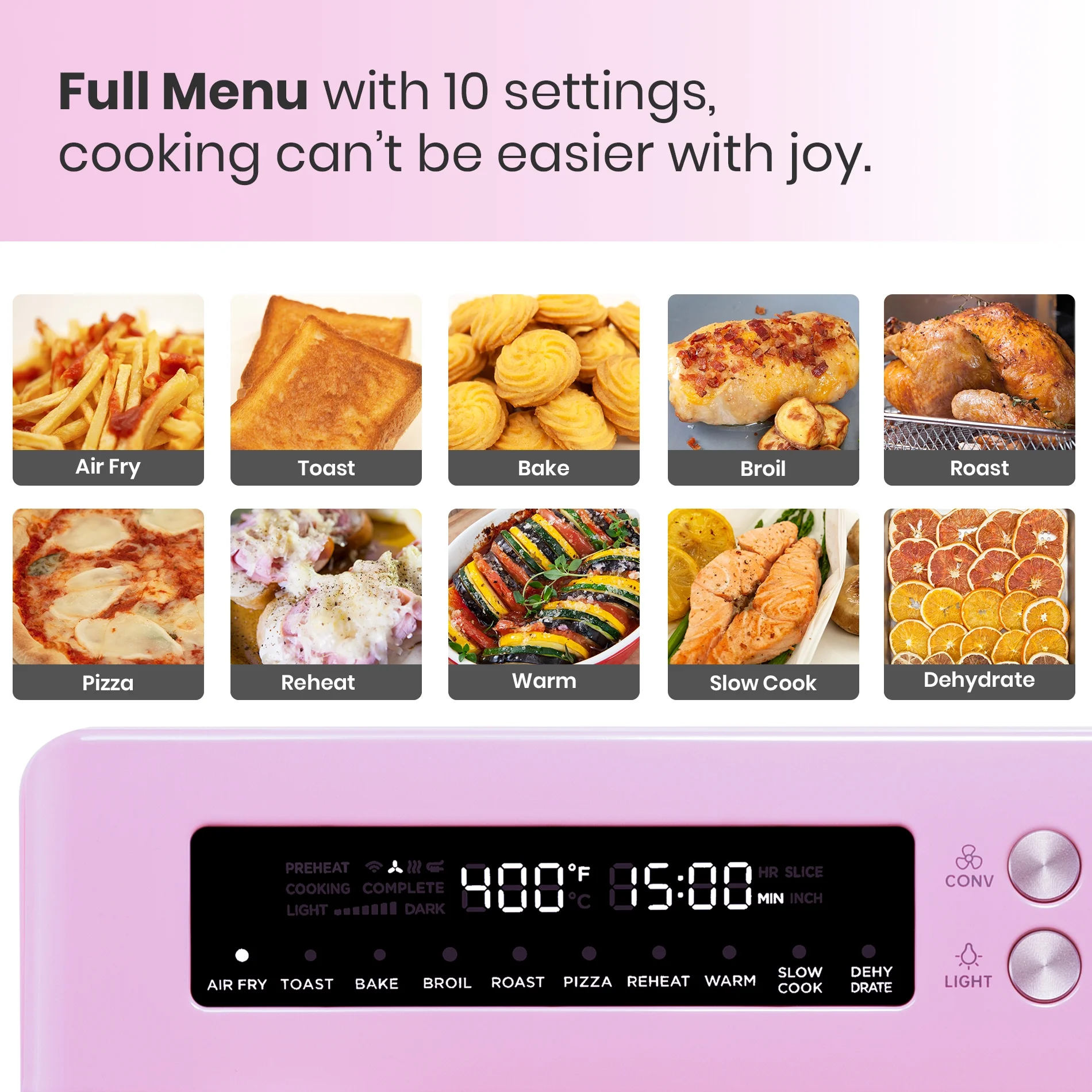 VAL CUCINA Retro Style Infrared Heating Air Fryer Toaster Oven, Extra Large Countertop Convection Oven 10-in-1 Combo, 6-Slice Toast