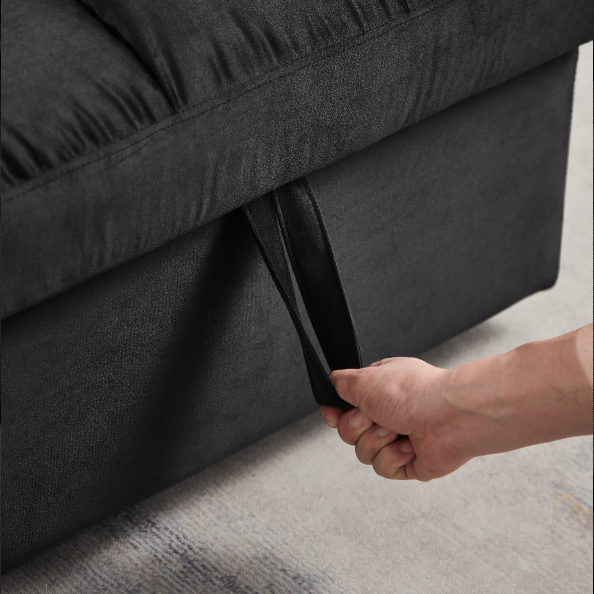 Muumblus 84" Convertible Sofa Bed, Pull Out Sofa Bed, Modern Tufted Sectional Sleeper Sofa with Storage Chaise, L Shaped Sofa Couch for Living Room