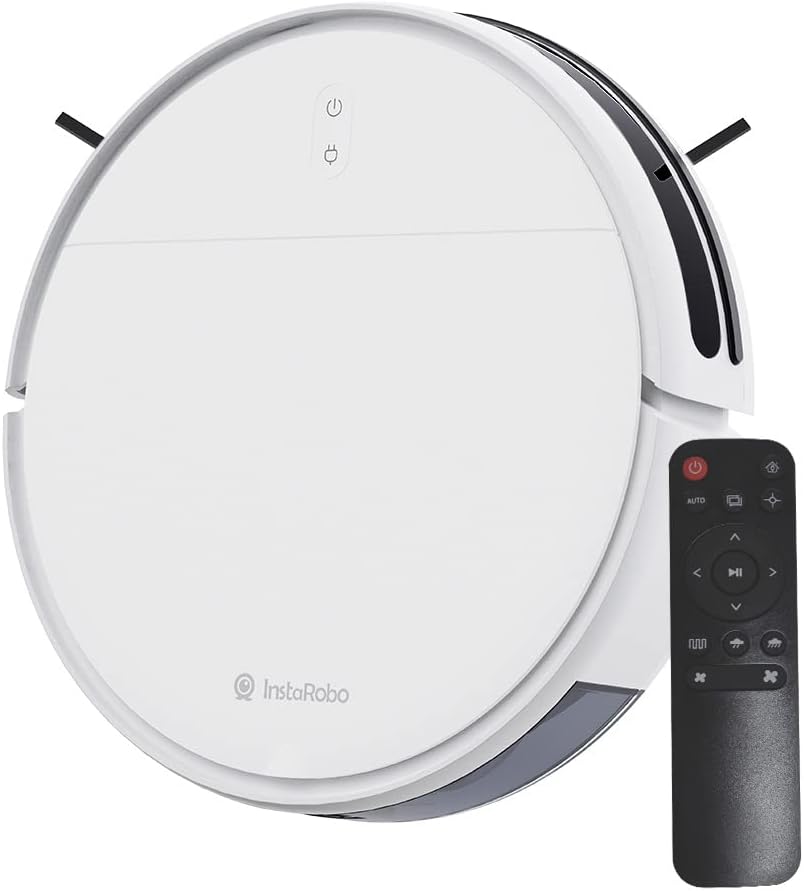 InstaRobo B1 Robot Vacuum Cleaner, 2-in-1 Vacuum and Mop Robot Automatic Self-Charging Robotic Vacuum Sweeping Cleaner, Tangle-Free