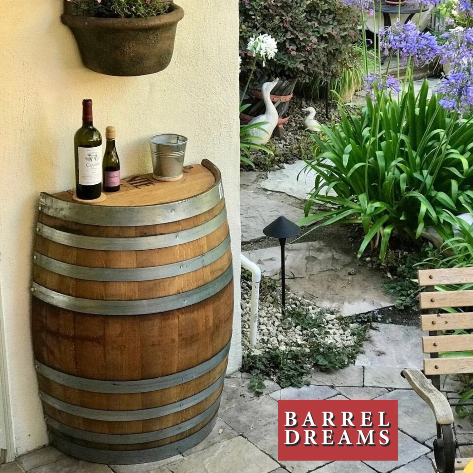 Long 1/2 Cut Wine Barrel