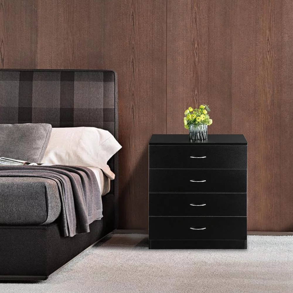 UBesGoo Modern Dresser Storage Chest Organizer Unit with 4 Drawers for Bedroom, Living Room,Black
