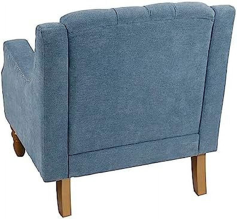 RUNFAYBIU Linen Accent Chair  Upholstered Living Room Chair  Comfy Button Tufted Arm Chair  Comfortable Sofa Chair  Mid Century Accent Chairs for