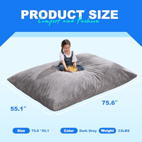 Hobestluk 3 in 1 Bean Bag Chair Giant Bean Bag Chairs Convertible Bean Bag Floor Cushion with Machine Washable Cover