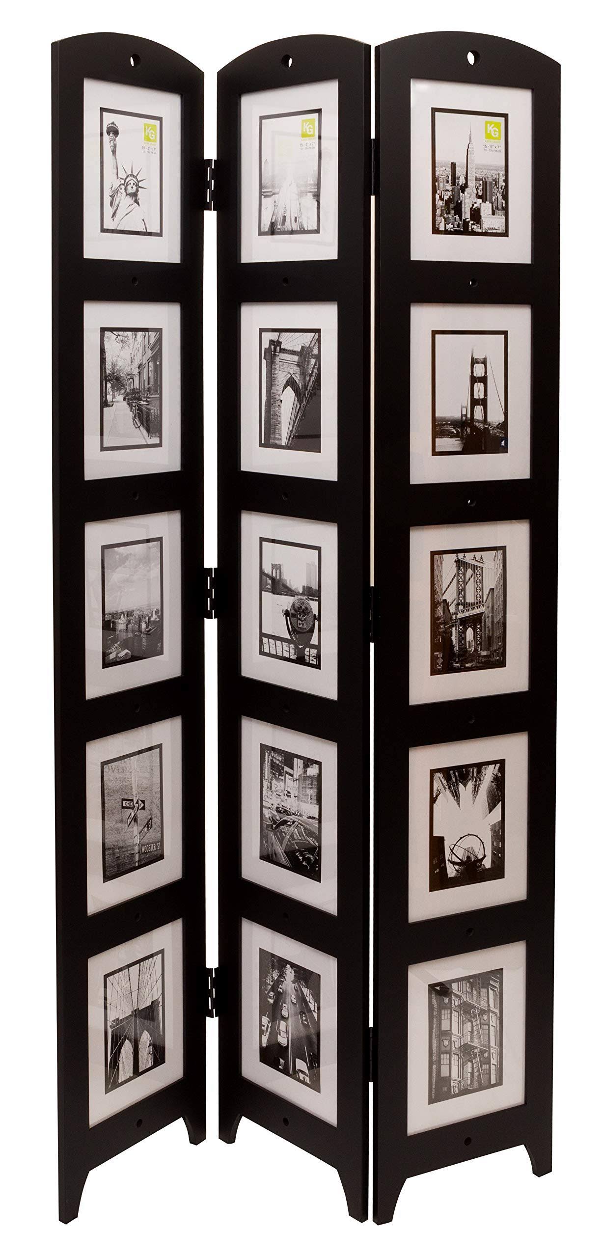 Nexxt Triple 15-Photo Panel Floor Screen - Black