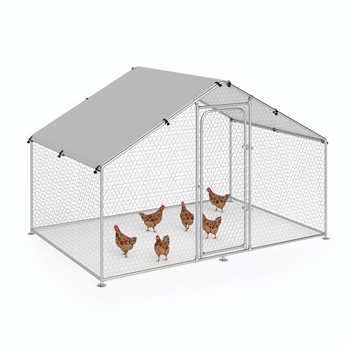Large Metal Chicken Coop with Waterproof and UV-Resistant Cover